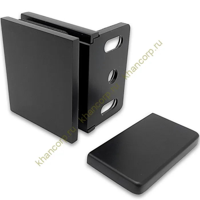 Коннектор Пегас FDK-105, 56х50 мм стена-стекло 90° латунь/черный