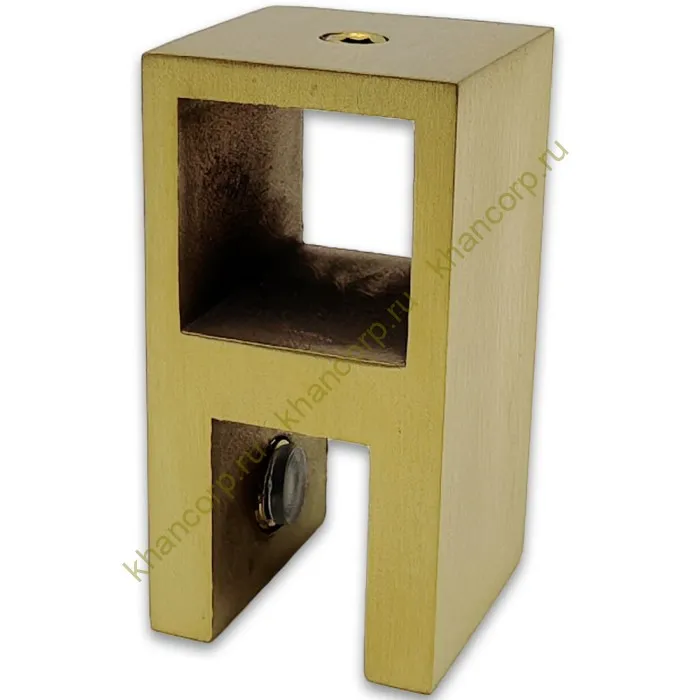 Держатель стекла FDC-58 сквозной 15х15 вертикальный, нержавейка/брашированное золото