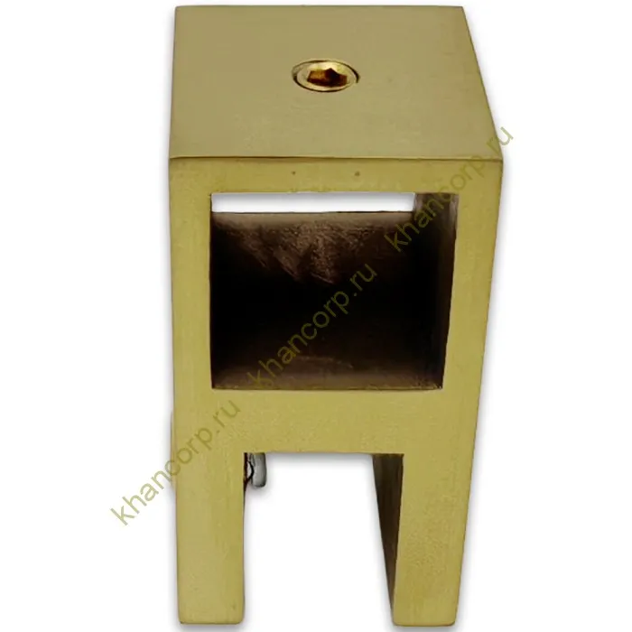 Держатель стекла FDC-58 сквозной 15х15 вертикальный, нержавейка/брашированное золото