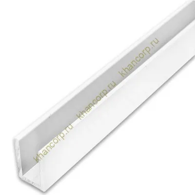 Профиль FDPA-55.3 п-образный 19х12,5х1,75 мм под стекло 8 мм, 3 м, алюминий/белый