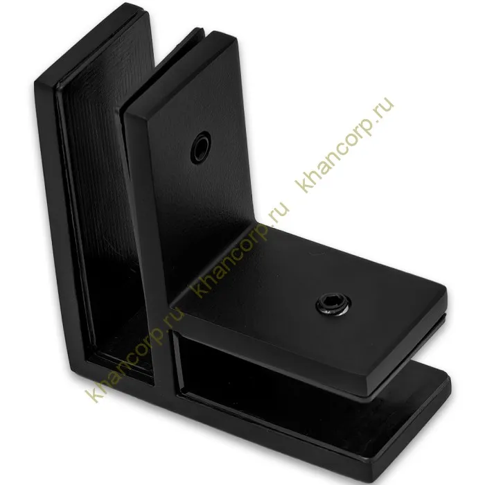 Крепление FKK-205, 70х70х30 мм стекло-стекло 90°, нержавейка/черный