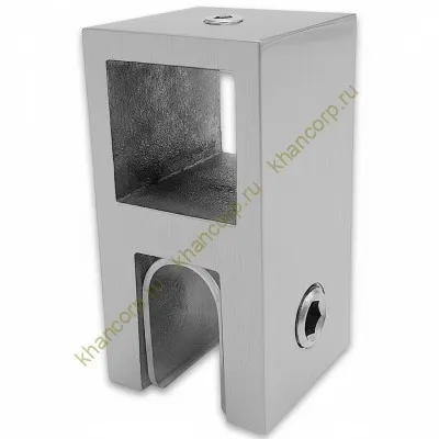 Держатель стекла FDC-58 сквозной 15х15 вертикальный, нержавейка/матовый