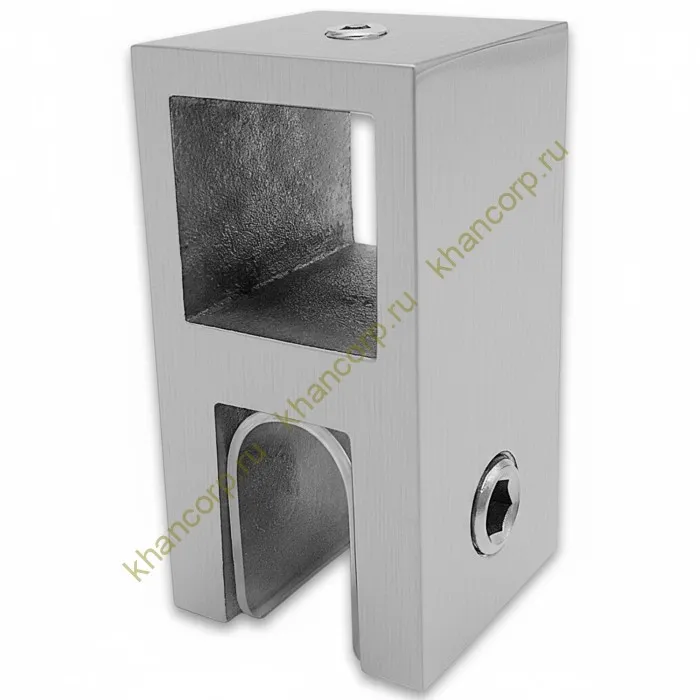 Держатель стекла FDC-58 сквозной 15х15 вертикальный, нержавейка/матовый