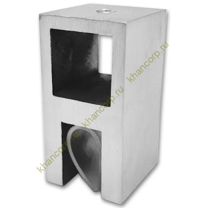 Держатель стекла FDC-58 сквозной 15х15 вертикальный, нержавейка/матовый