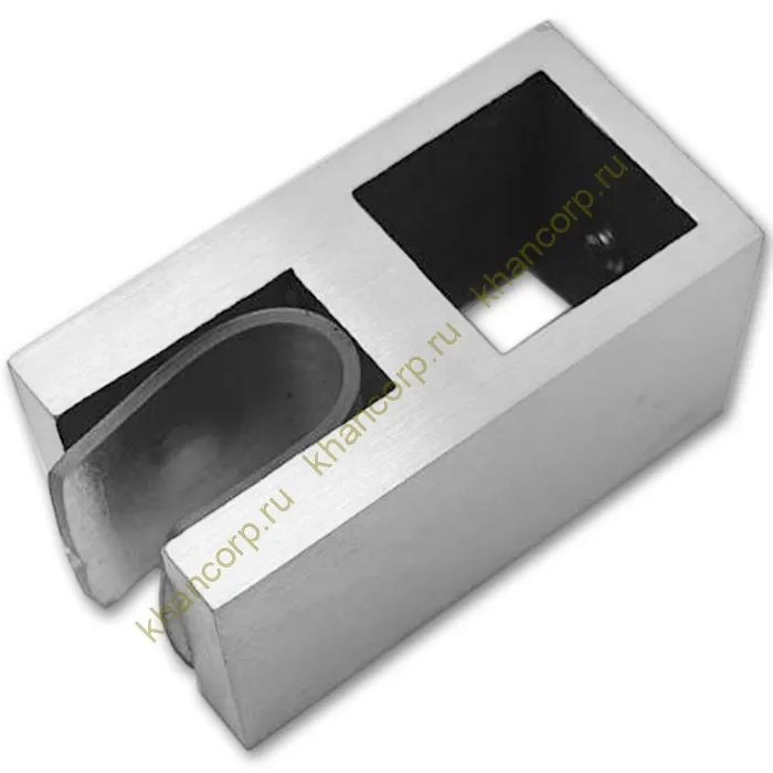 Держатель стекла FDC-58 сквозной 15х15 вертикальный, нержавейка/матовый