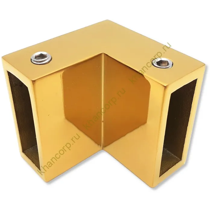 Соединитель FDC-32 трубы 30х10 угловой 90° вертикальный, нержавейка/золото
