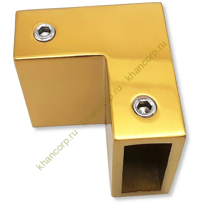 Соединитель FDC-32 трубы 30х10 угловой 90° вертикальный, нержавейка/золото