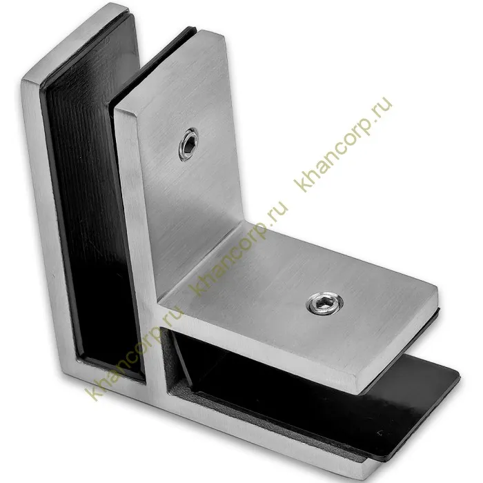 Крепление FKK-205, 70х70х30 мм стекло-стекло 90°, нержавейка/матовый