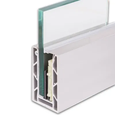 Профиль зажимной FOP-102.12 для стеклянных ограждений 12 мм, 102х60 мм, 6 м, алюминий/анодированный