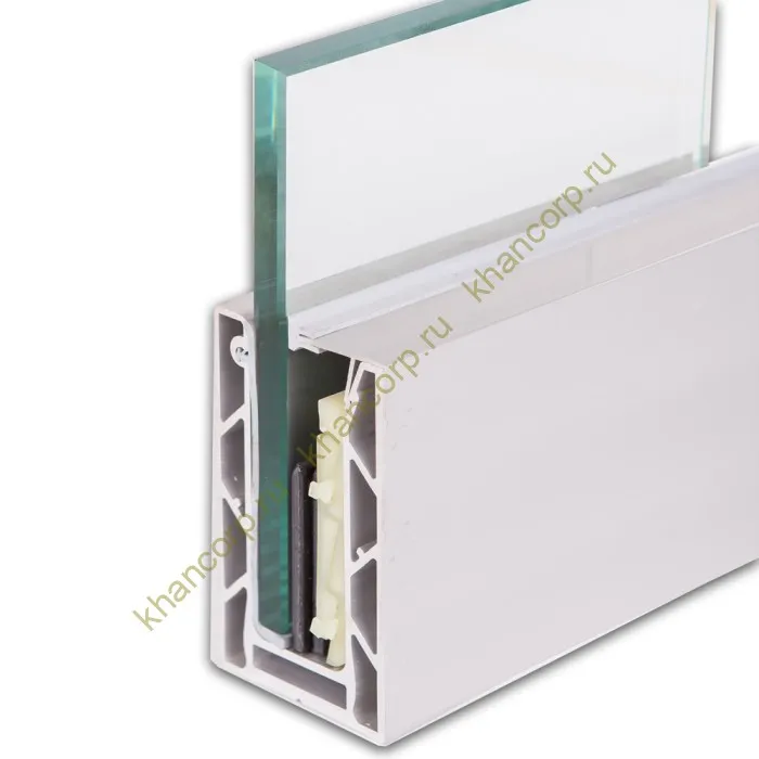 Профиль зажимной FOP-102.12 для стеклянных ограждений 12 мм, 102х60 мм, 6 м, алюминий/анодированный