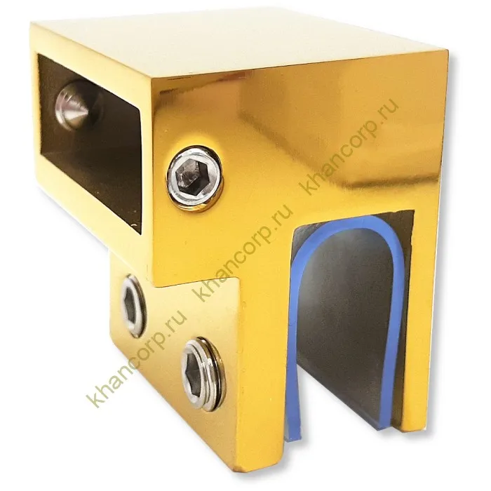 Держатель стекла FDC-33 торцевой 30х10 горизонтальны, нержавейка/золото