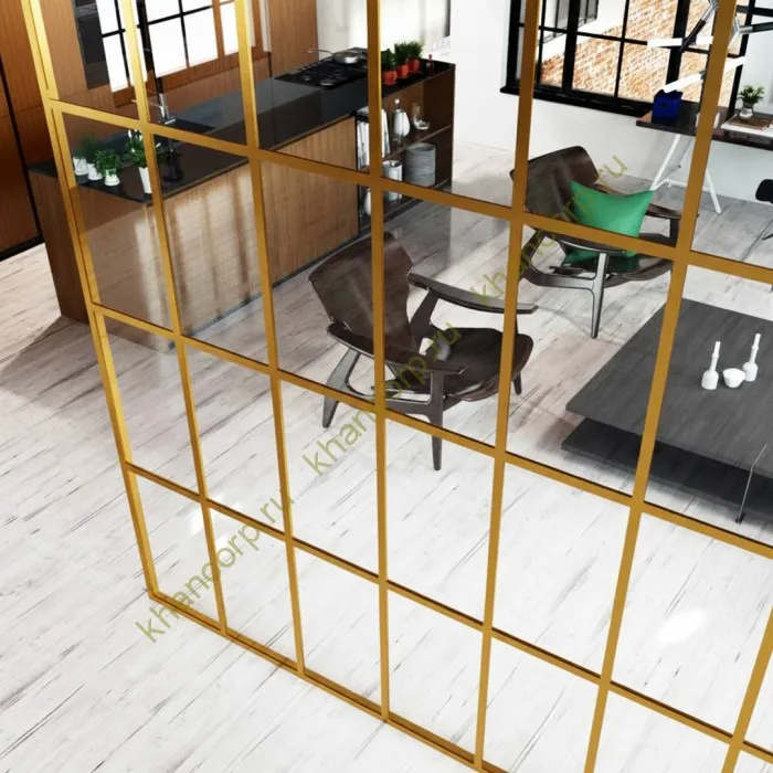 Планка FDPA-79.3 для имитации лофт перегородок 1,7х18х3000 мм самоклеющаяся, алюминий/золото