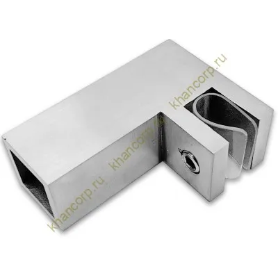Держатель стекла FDC-61, 15х15 торцевой 90°, нержавейка/матовый