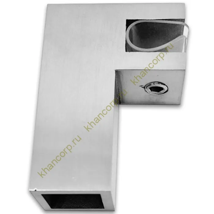 Держатель стекла FDC-61, 15х15 торцевой 90°, нержавейка/матовый