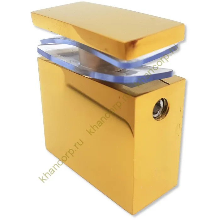 Крепление FDC-34 трубы 30х10 к стеклу, нержавейка/золото