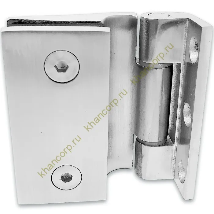 Петля Европа FDP-114 стена-стекло 90° без крышек, нержавейка/матовый