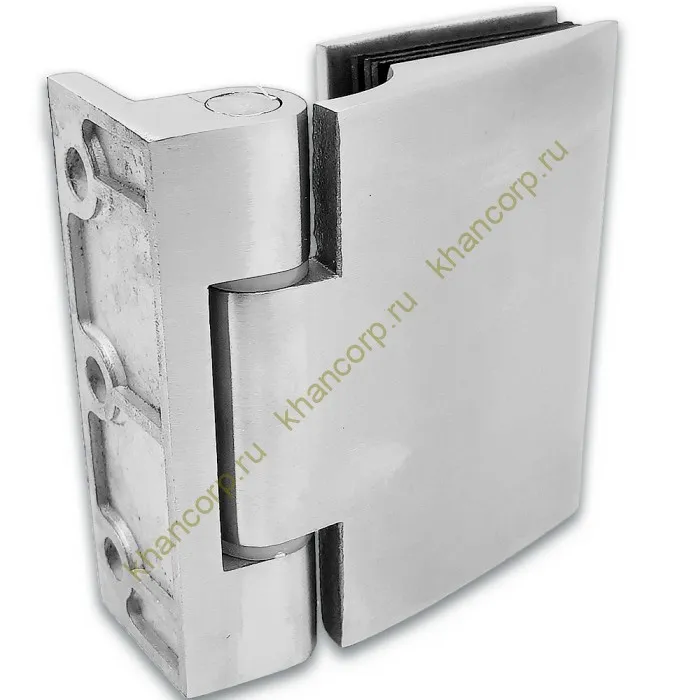 Петля Европа FDP-114 стена-стекло 90° без крышек, нержавейка/матовый