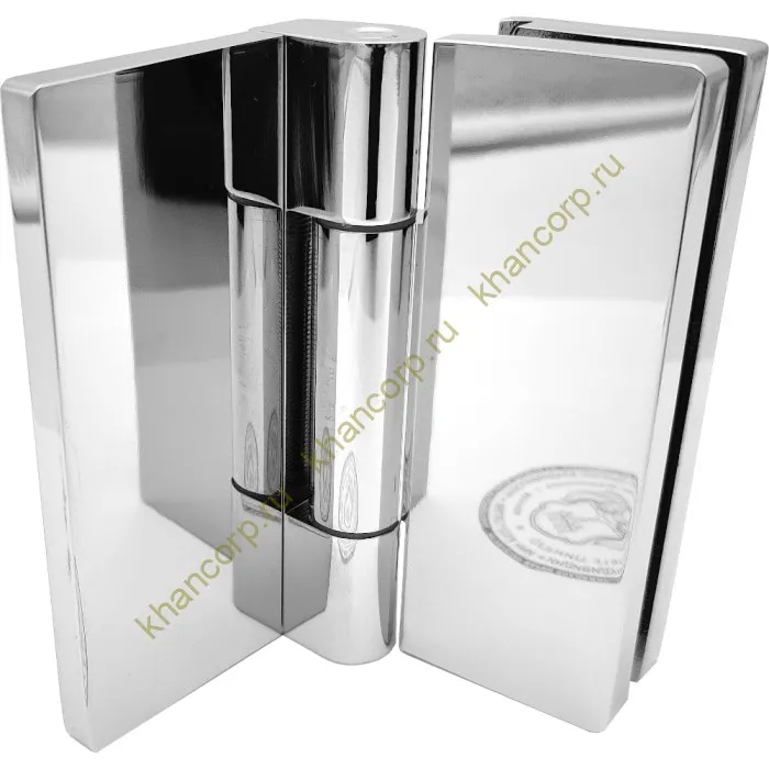 Петля Гера FDP-122 стена-стекло 90˚ открывание внутрь, латунь/хром