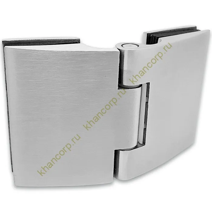 Петля Европа FDP-115 стекло-стекло 180˚ без крышек, нержавейка/матовый