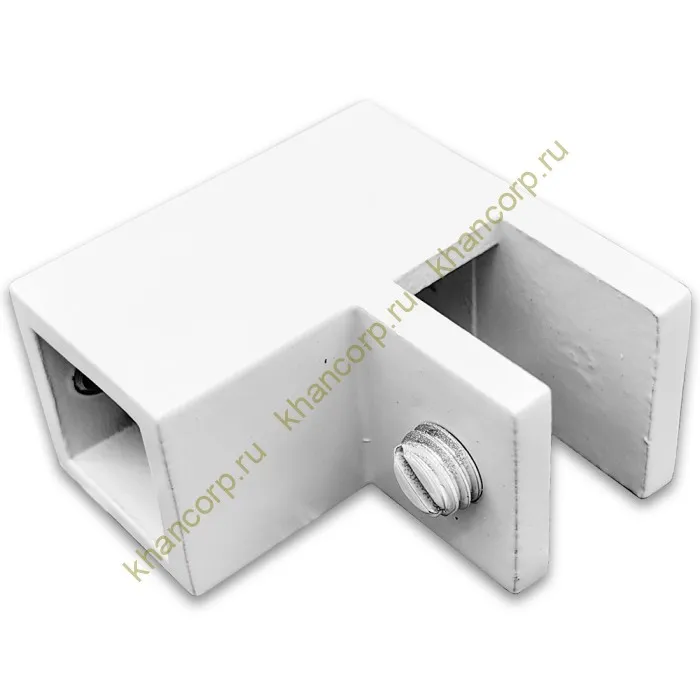 Держатель стекла FDC-61, 15х15 торцевой 90°, нержавейка/белый