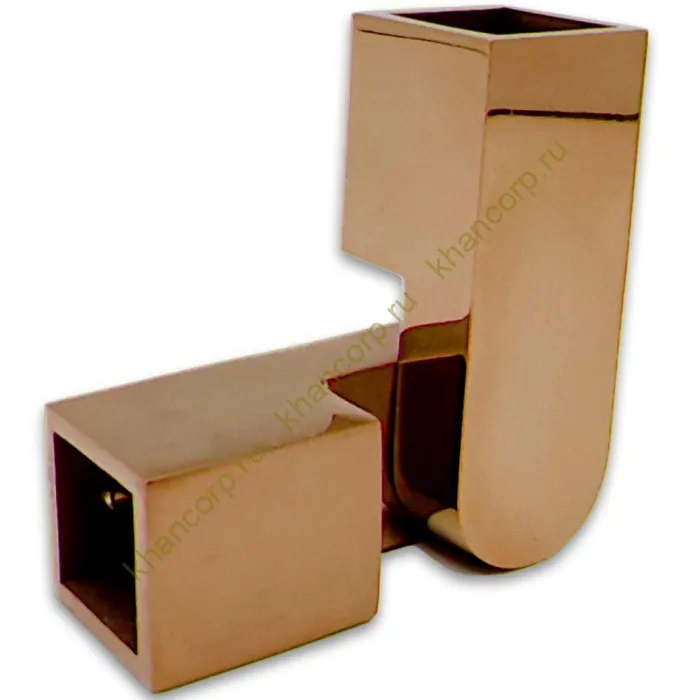 Соединитель FDC-57 трубы 15х15 регулируемый 90°-180°, нержавейка/розовое золото