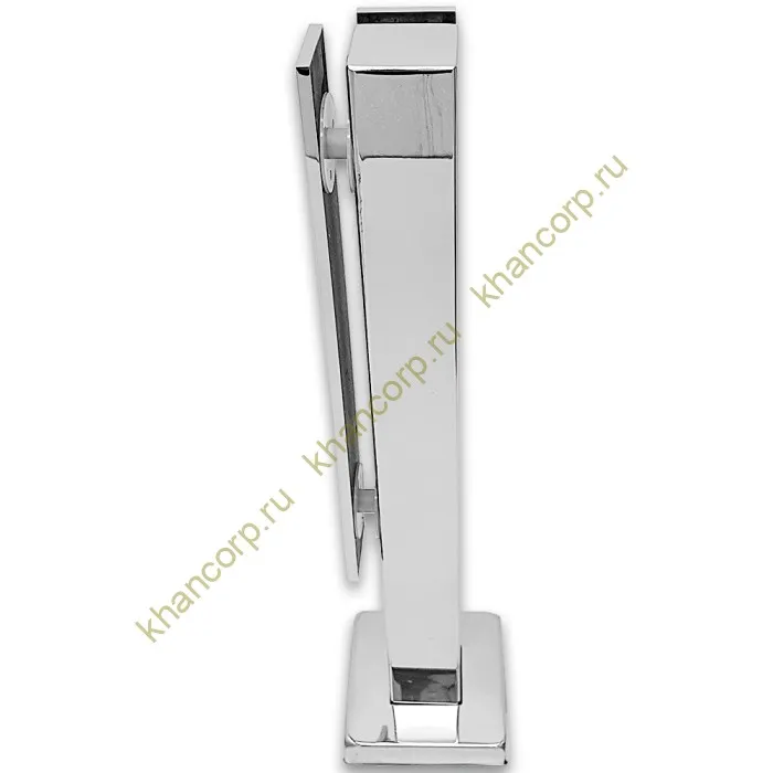 Стойка FOS-08 для стекла угловая напольная 78х400 мм со сверлением, нержавейка/полированный