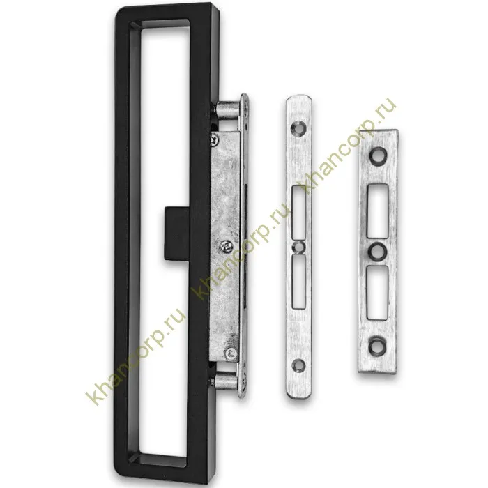 Ручка FDR-301 для стеклянной двери с замком, алюминий/черный