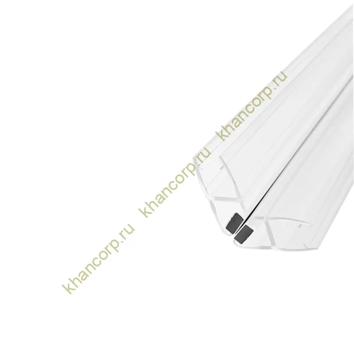 Уплотнитель ПРЕМИУМ магнитный 90°, 180° прозрачный, белый магнит 2.5 м под стекло 8 мм FDPP-512.8