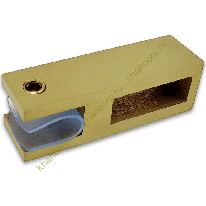 Держатель стекла FDC-31 сквозной 30х10 вертикальный, нержавейка/брашированное золото