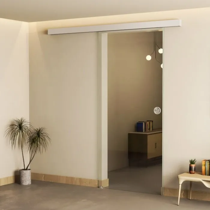 Раздвижная система FDS-16 с треком 2 м для стеклянных дверей, алюминий/матовый