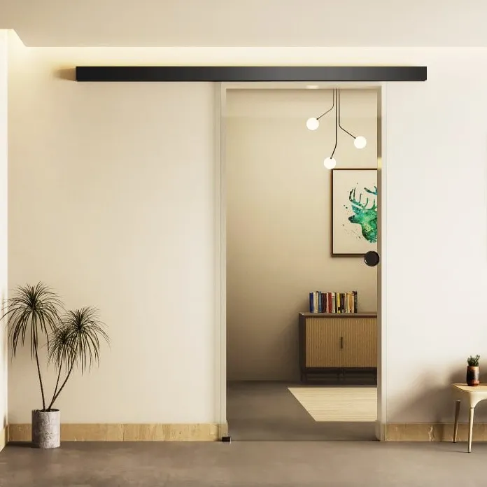 Раздвижная система FDS-16 с треком 2 м для стеклянных дверей, алюминий/матовый