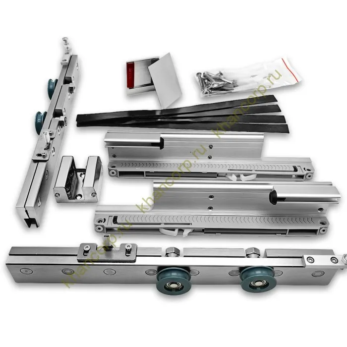 Раздвижная система FDS-16 с треком 2 м для стеклянных дверей, алюминий/матовый