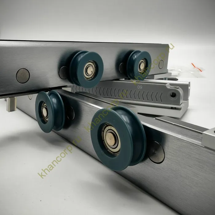 Раздвижная система FDS-16 с треком 2 м для стеклянных дверей, алюминий/матовый