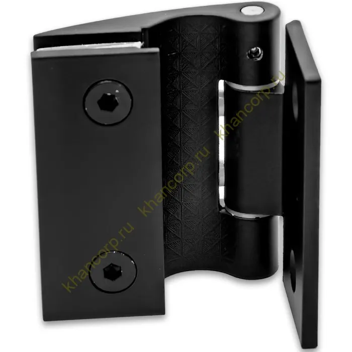 Петля Европа FDP-114 стена-стекло 90° без крышек, цинк/черный