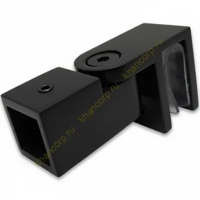 Держатель стекла FDC-50, 15х15 торцевой 0°-180°, нержавейка/черный