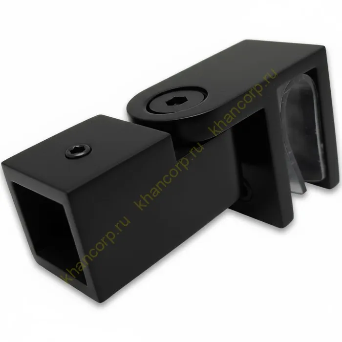 Держатель стекла FDC-50, 15х15 торцевой 0°-180°, нержавейка/черный