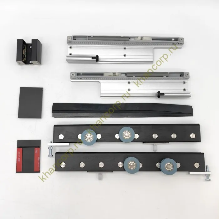 Раздвижная система FDS-16 с треком 2 м для стеклянных дверей, алюминий/черный