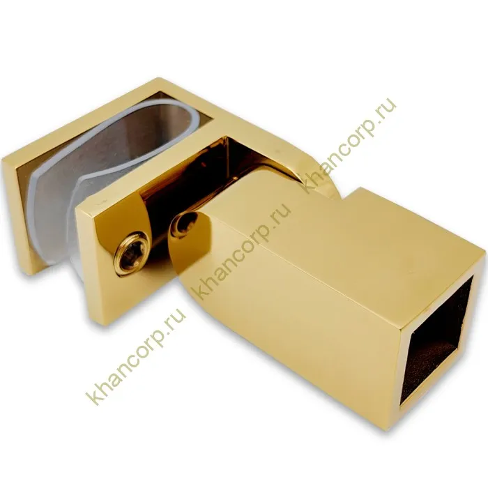 Держатель стекла FDC-50, 15х15 торцевой 0°-180°, нержавейка/золото