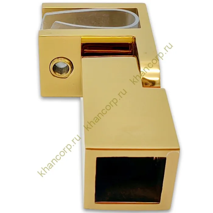 Держатель стекла FDC-50, 15х15 торцевой 0°-180°, нержавейка/золото