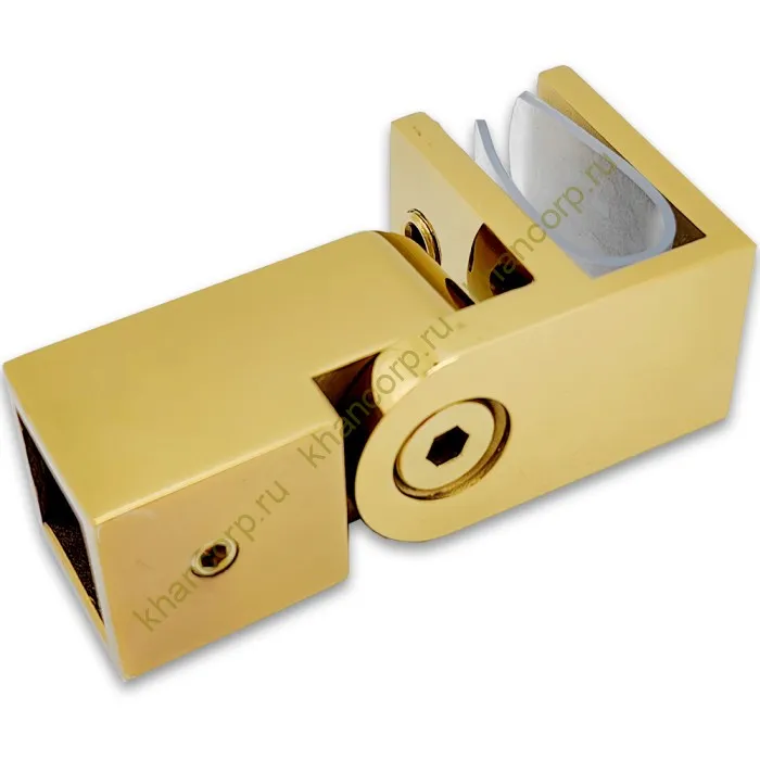 Держатель стекла FDC-50, 15х15 торцевой 0°-180°, нержавейка/золото