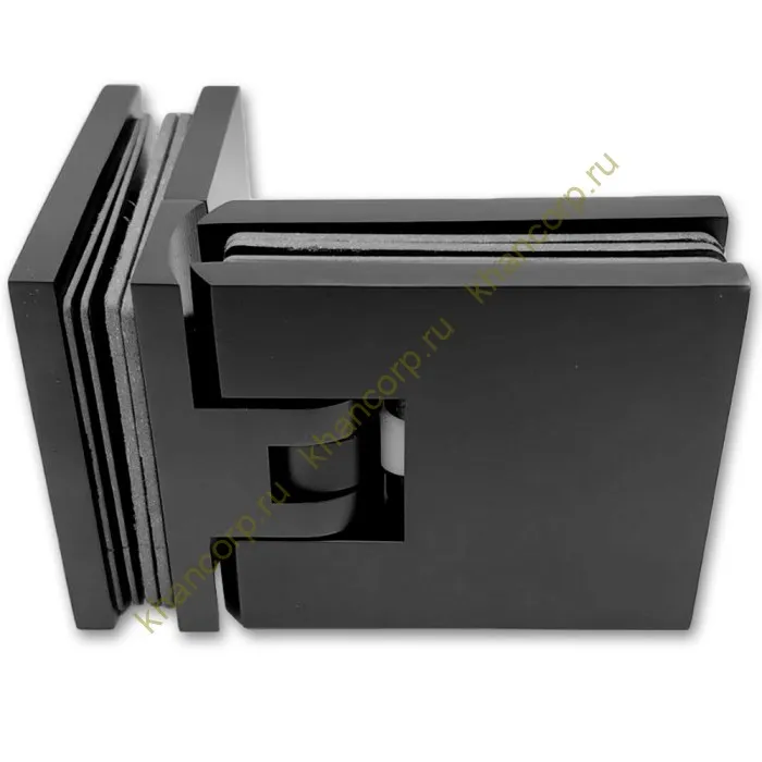 Петля Аврора FDP-184 стекло-стекло 90˚ с крышками, латунь/черный