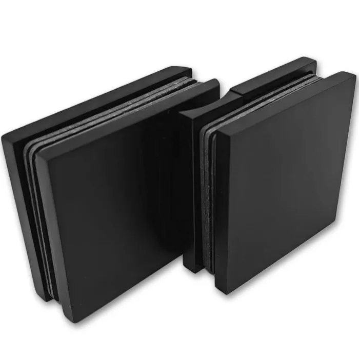 Петля Аврора FDP-184 стекло-стекло 90˚ с крышками, латунь/черный