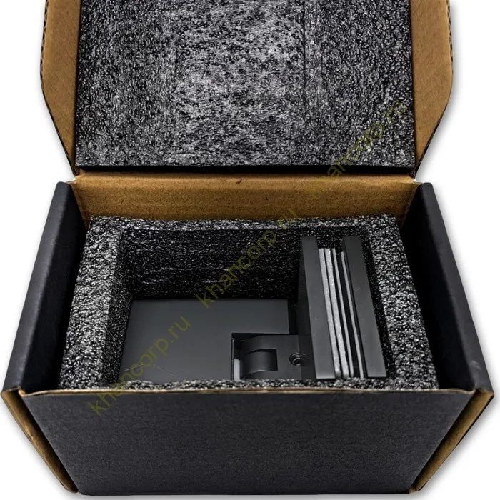 Петля Аврора FDP-184 стекло-стекло 90˚ с крышками, латунь/черный