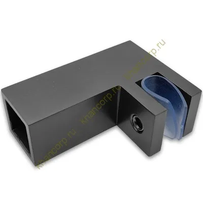 Держатель стекла FDC-61, 15х15 торцевой 90°, нержавейка/оружейная сталь