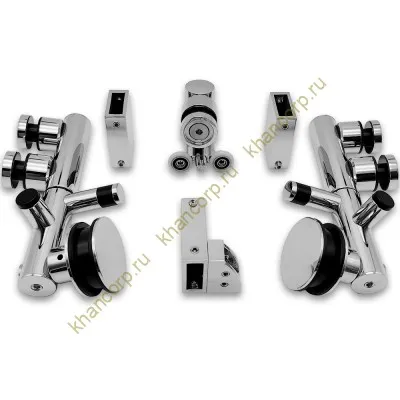 Комплект раздвижной системы КЛИО FDS-102 для поворотной двери, для трубы 30х10, нержавейка/полированный