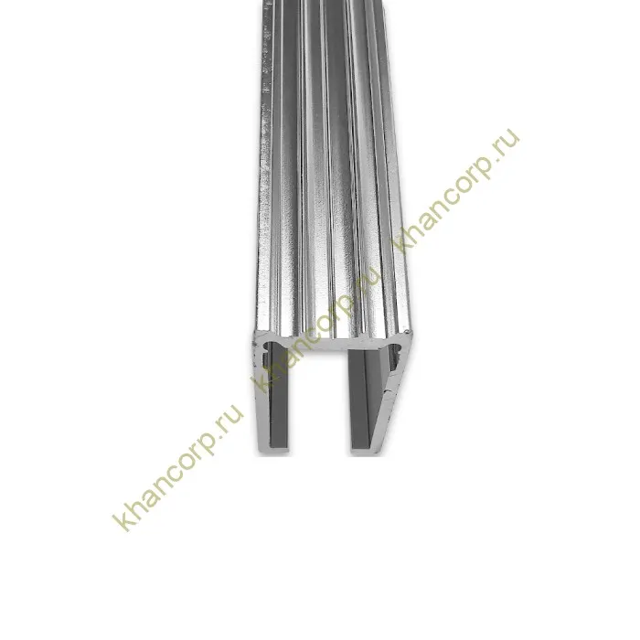 Профиль полированный FDPA-54.22 опорный БЕЗ УПЛОТНИТЕЛЯ 30х17х2 мм под стекло 8 мм, 2.2 м, алюминий/полированный