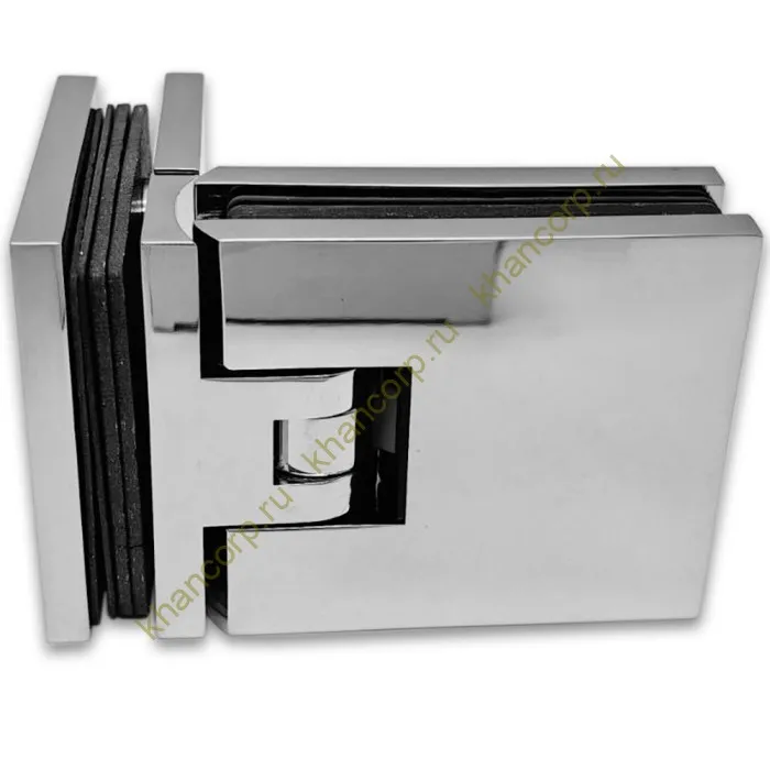 Петля Аврора FDP-184 стекло-стекло 90˚ с крышками, латунь/хром