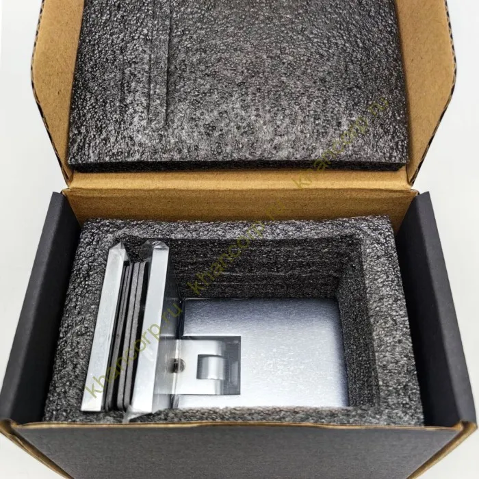 Петля Аврора FDP-184 стекло-стекло 90˚ с крышками, латунь/хром