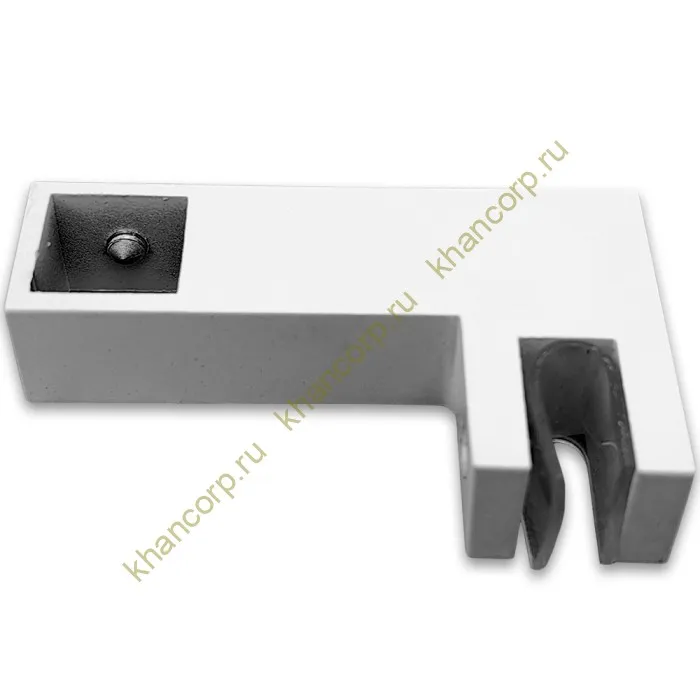 Держатель стекла FDC-55 сквозной 15х15 горизонтальный, нержавейка/белый