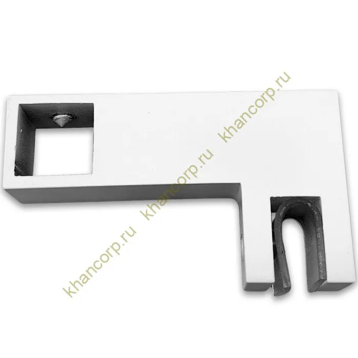 Держатель стекла FDC-55 сквозной 15х15 горизонтальный, нержавейка/белый